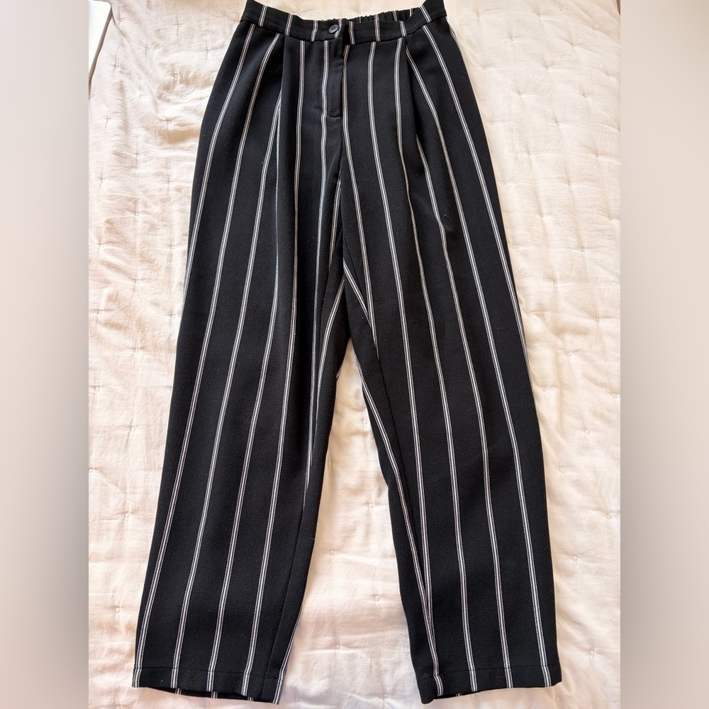 H&M Black and White Striped Women's Pants